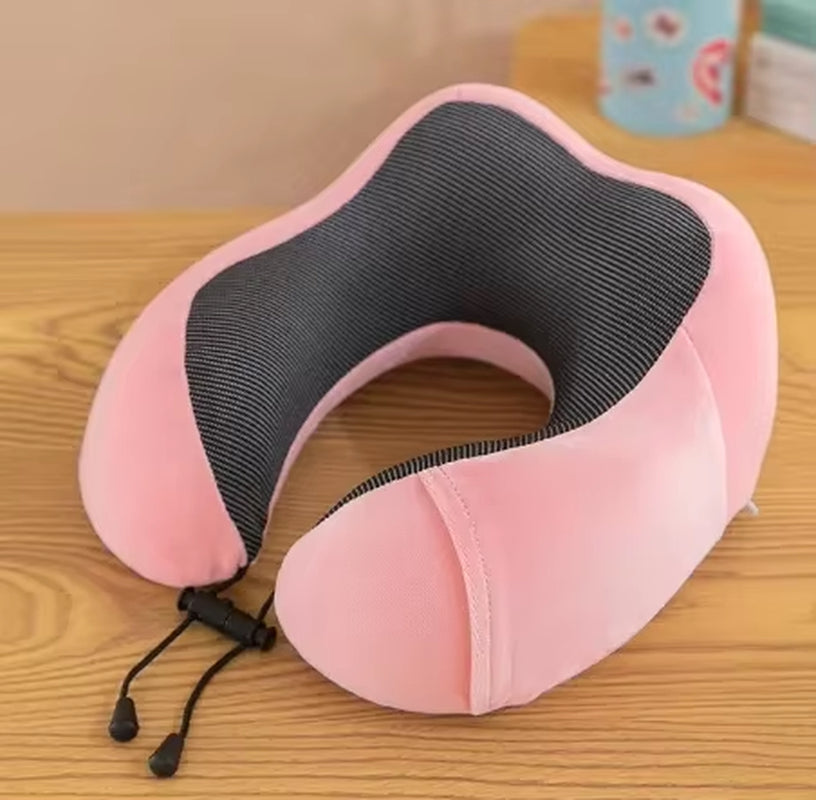 Memory Foam U-Shaped Pillow Neck Support Travel Portable Student Sleeping Aid Airplane Pillow Neckrest U-Pillow